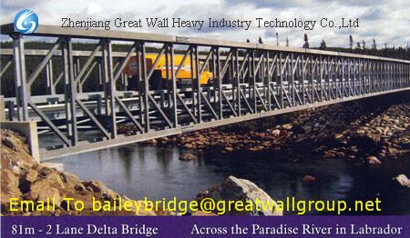 4.2m Single Lane Modular Steel Bridge, Truss Assembly Steel Bridges，Delta bridge