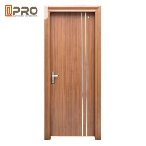 China Soundproof Glass MDF Wooden Door / Interior Room Door Enviromental - Friendly factory
