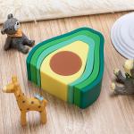 Baby Building Play With Avocado Shape Montessori Toys Silicone Stacking Blocks