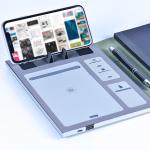 LED Logo Creative Products Qi Wireless Charger Notebook For Business