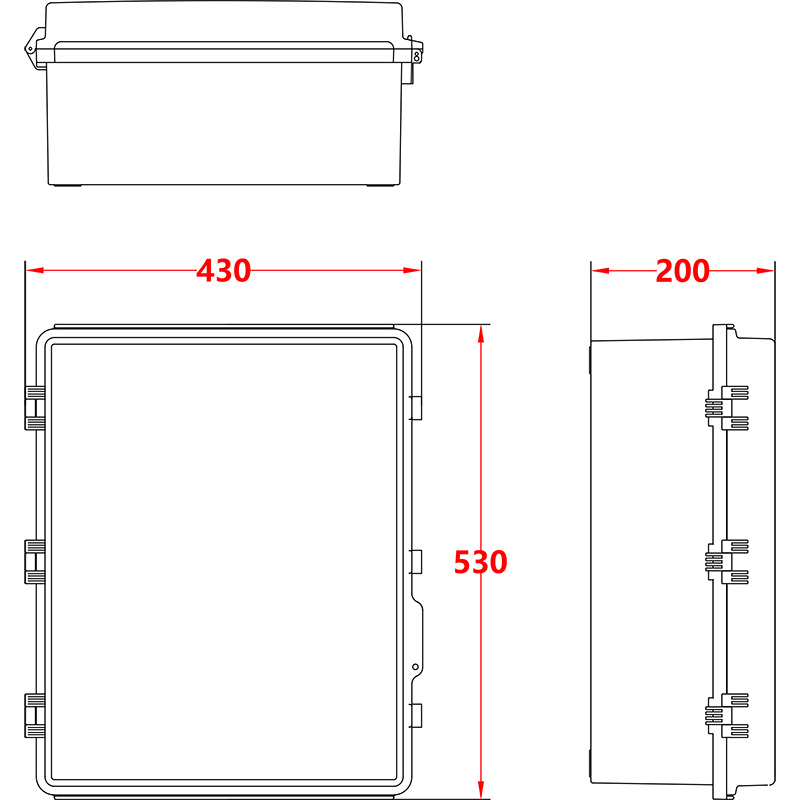 Syntax JK9A Wall Mounted Distribution Box With 3 Poles 400AMP ABB Disconnect Switch 430x530x200mm