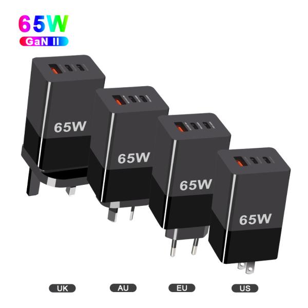 65W Mini Type-C Fast Charging PPS 65W GaN Charger with Three Ports and A 2C
