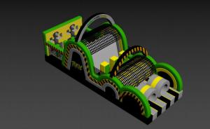 China Outdoor Park Playground Inflatable Obstacles Toxic With Slide factory