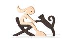 Home Office Wooden Craft Decor Statue Cute Handmade Wooden Figurines Carving
