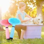 Soft Silicone Rubber Pet Washing Brush Massage Brush Dog Cat Pet Bath Cleaning