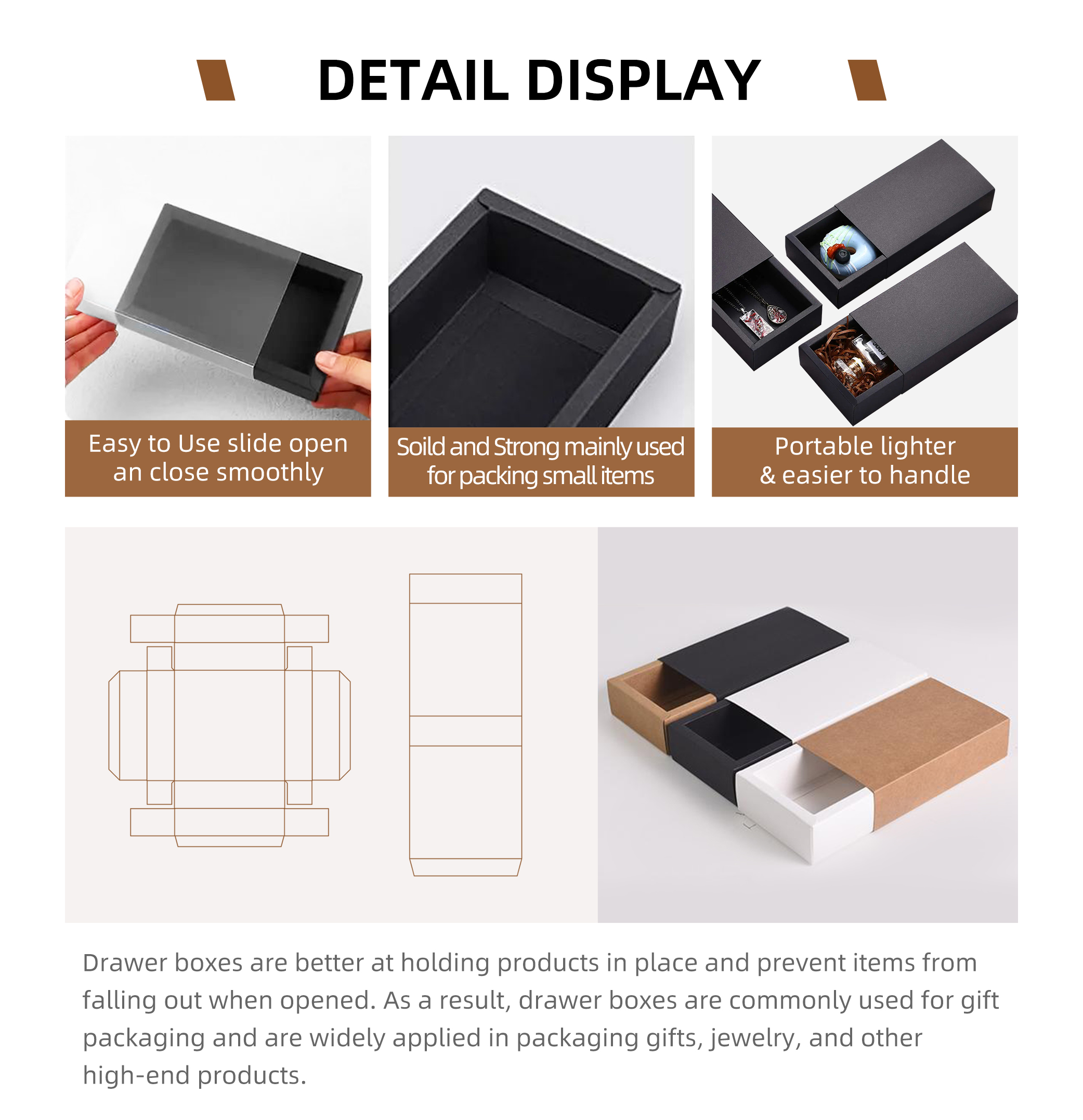 Removable Velvet Tray Insert Wooden Jewelry Box for Rings Bracelets and Watches Coated Paper Custom Logo