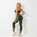 Dark Green Sexy Buttocks Anti Cellulite Leggings And Bra Set ZH Gym Wear Sets