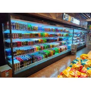 Supermarket 2m Right Angle Multideck Open Chiller With Air Curtain Drink Display