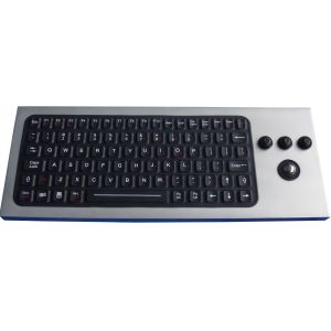 86 Keys IP68 Waterproof Silicone Industrial Keyboard With Trackball Sealed