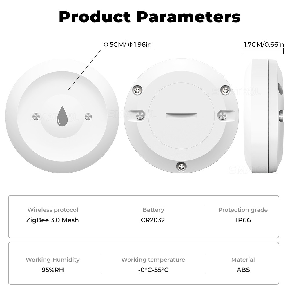Zigbee Water leakage sensor Linkage Alarm App Water Leak Detector Tuya Zigbee Water Immersion Sensor