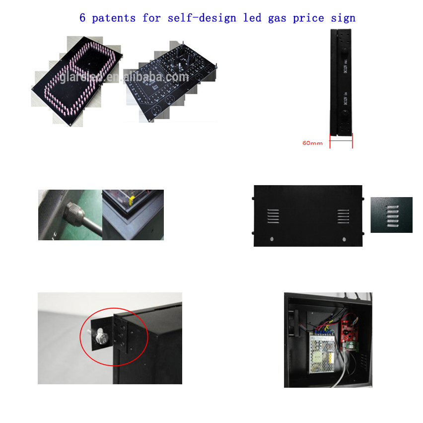 8000cd/m2 High Brightness Other Pixel Pitch IP65 LED Gas Sign 8.88 for Outdoor Display