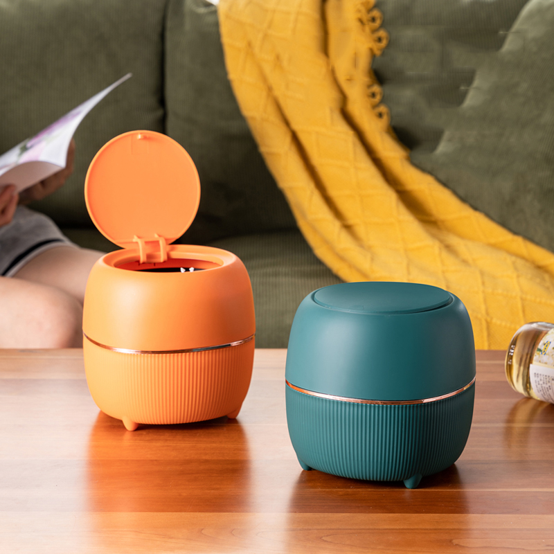 Coffee Table Light Luxury Living Room Mini Small Cute Household Desktop Trash Can Waste Bin with Lid