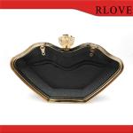 Manufacture Diamond Decorative Gold Color Metal Purse Frame Box