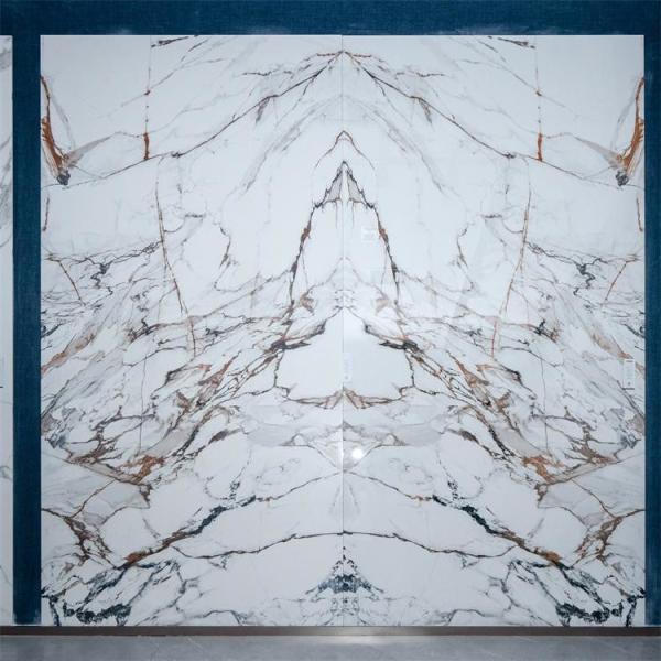 3200x1600mm Polished Glazed Porcelain Sintered Stone Slab Tile For Bedroom Wall