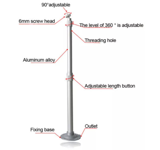 Adjustable Universal Projector Ceiling Mount Aluminum Alloy Bracket