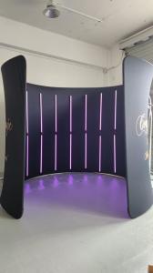 China Customized logo 360 Photo Booth Backdrop With RGB Led Light factory