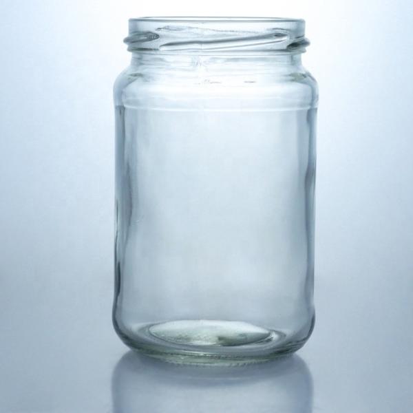 Metal Lid Honey Jam Round Food Grade Glass Jar with Custom Straight Edge Clear
