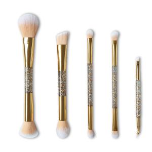 China Double End Multifunction Makeup Brush , Glitter Customize Plastic Makeup Brushes factory
