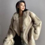 2023 Luxury Winter Fur Coat Fashion Racoon Fox Fur Coat for Women