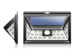 China Black Wireless Motion Sensor Flood Light 5.5V 0.6W Solar Powered Outdoor Security Lights factory