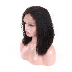 Natural Black Glueless Full Lace Human Hair Wigs Kinky Curly OEM Service