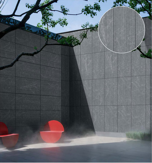 Wear-Resistant Matte Antique Finish Dark Gray 60x120cm 3D Line Curtain Wall Porcelain Tile For Terrace And Balcony
