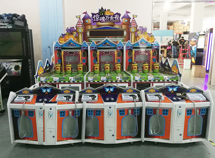 Horror Halloween Shooting Arcade Machine For Carnival Bubble Wrapper Packaged