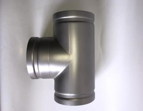 316 Stainless Steel Grooved Pipe Coupling Equal Grooved Tee With Sand Blasting