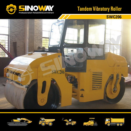 6 ton Building Construction Equipments Mechanical Transmission Vibratory Tandem Roller