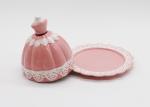 Ceramic Butter Dish with Lid Beautiful Pink Ballet Dress Design Dolomite