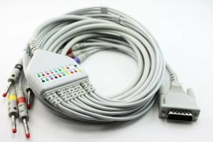China Besdata ECG / EKG Cable For 3-Lead / 5-Lead Patient Monitor White Gray Color factory