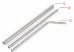 Bent Long Shape Titanium Drinking Straws Durable With Cleaning Brush Lightweight