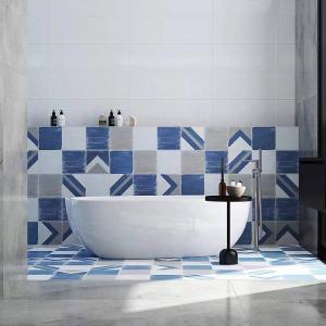 China Nordic INS Style Black White Glazed Porcelain Tiles 300*300mm For Floor And Interior Wall factory