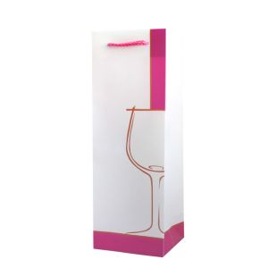 Custom Personalised Wine Bottle Paper Bags Packaging With Design Printing