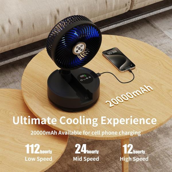 Socool Fan 20000mAh Super Wind Portable Fan Remote Control Indoor And Outdoor