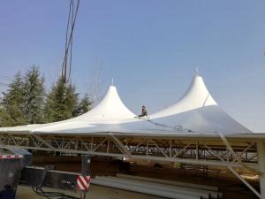 China 950gsm Tensile PVC Membrane Structure Shelter For Parking , Sunshade factory