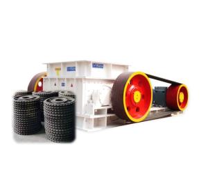 China Anti Abrasive Roll Crusher Machine TPH Large Processing Capacity Dual Motor factory