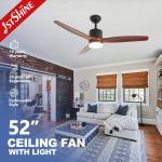 Standard Wind 1stshine LED Ceiling Fan with Remote Solid Wood Blades Pure Copper