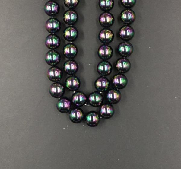 Wholesale High Quality 14mm Black Colourful Round Shap Shell Pearl Strand 16