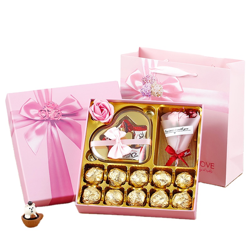 Custom Chocolate Gift Box with Inset Birthday Wedding CDandy Cookie Paper Packaging