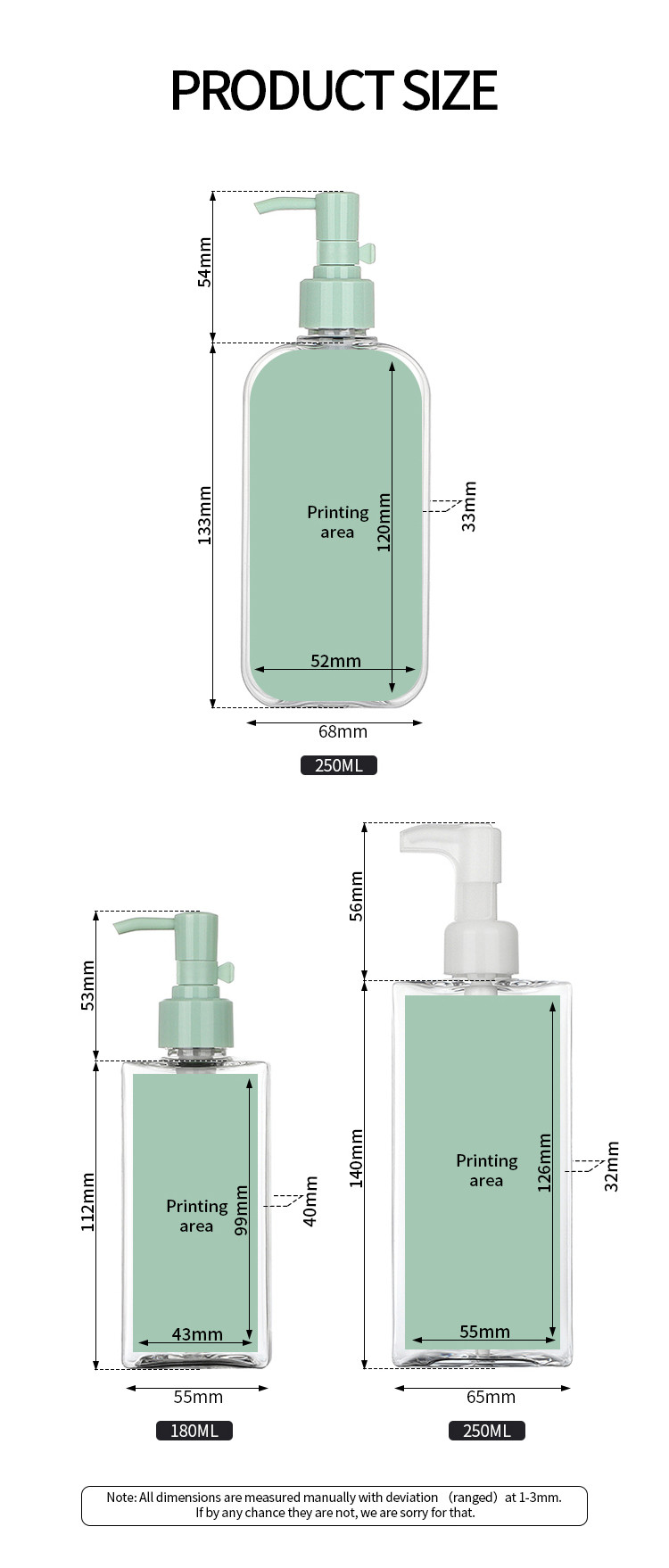 Luxury Packaging PET Lotion Pump Bottle Empty Makeup Remover Oil Bottle