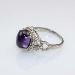 Gemstone Jewelry 8mmx10mm Ruby Cubic Zirconia 925 Silver Ring (R74)