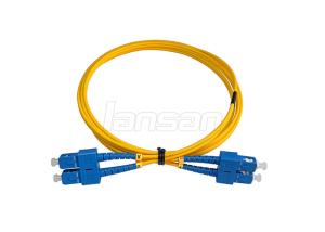China 1 Meter SC Fiber Optic Patch Cord 8 Degree UPC Duplex OM4 50 / 125 Jumper factory