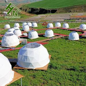 China Hotel Camping Resort Waterproof Geodesic Dome House With Curtain And Door factory
