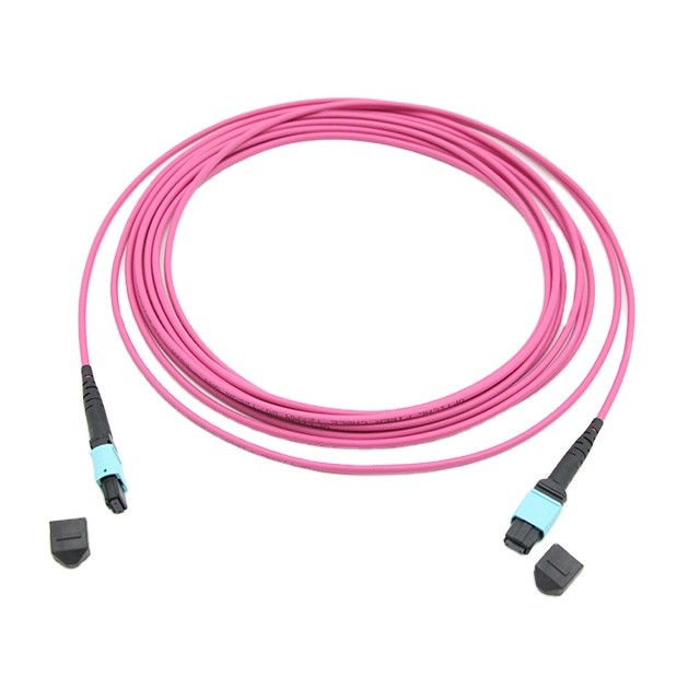 MTP 12 Core OM4 MM Fiber Optic Trunk Cable For Data Center Cabling