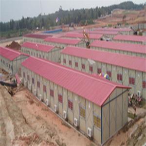 China one floor 4Kx12Kx3P woker camp prefabricated house with greywhite and red color factory