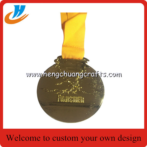 Football metal medals,ribbon medal metal with design factory cheap custom