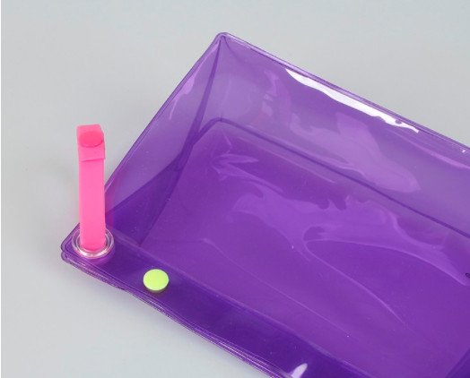 Candy Color PVC Toiletry Bag , Frosted Pink Christmas Gift Bag