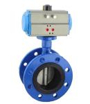 Gas Media Butterfly Valves Rubber Seat Double-Flanged 24V/DC Electric Rotary
