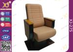 High Back Fixed Floor Cinema Theater Chairs With Wooden Pad , Folded Auditorium